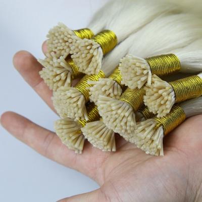 China Silky Straight Wave I Tip Raw Original 613 Blonde Soft Rubber Head Hair 100% Customized Hair Extension for sale