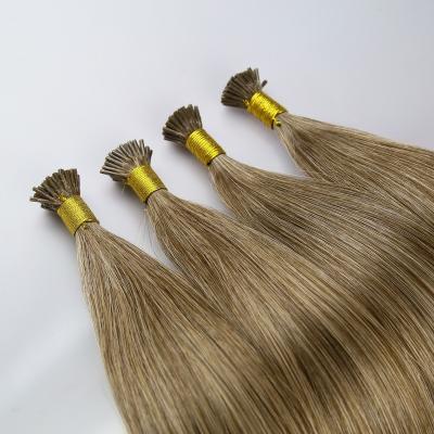 China Silky Straight Wave Soft Rubber Head Russian I Deep Tip High Quality Human Hair Weft Extensions for sale