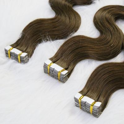 China 100% Natural Russian Virgin Human Hair Blonde Color 613 Raw Nature Wave Tape In Hair Extensions for sale