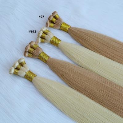 China Silky Straight Custom Hair 60 Color 20inch #27 #613 Russian Hair Extensions Hand Tied for sale