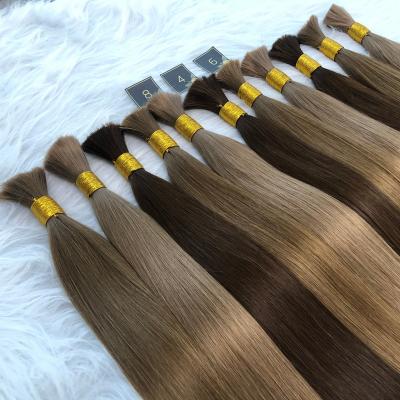 China Silky Straight Double Remy Human Hair Woman Virgin Hair Bulk Pulled Hair Extensions for sale