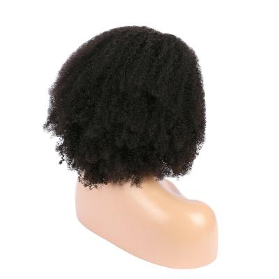 China Customized Full Texture Afro Glueless Hd Brazilian Curly Lace Hair Wig For Black Women for sale