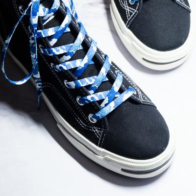 China Custom Flat Printed Shoe Laces Flat Shoe Laces For Sneakers And Cavans for sale