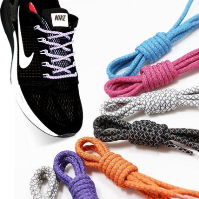 China Round Custom Multi Colors Polyester Round Cord 3M Reflective Shoelaces For Sneaker for sale