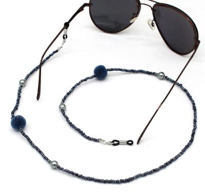 China Custom Metal Glass Eyewear Retainer Chain Monocle Straps Beaded Sunglasses Holder for Women and Girls for sale