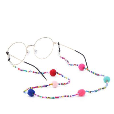 China Custom leather eyeglass retainer glasses strap lanyard necklace pearl beaded sunglass chain holder for child for sale