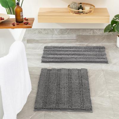 China Wholesales Washable Non-slip Fur Bath Mat Solid Chenille Mat Rug Toilet Kitchen Home Modern Floor Mat for sale