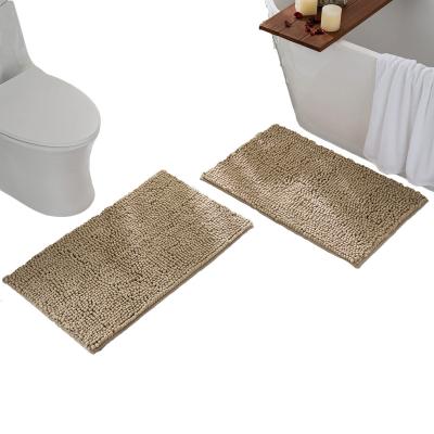 China Hot Selling Mulan Bath Rug Chenille Water Absorption No-slip Mate Rugs Hotel Customize Size Fur Washable High Quality Fabric Polyester Decor for sale