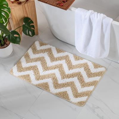 China Washable Hot Sale Washable Factory Non-Slip Water Absorption Kitchen Mat Bath Rugs Custom Wave Pattern Floor Mat for sale