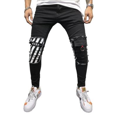 China Sustainable 2022 Manufacturers Customize Jeans Men, Fashion New Style Jogger Distressed Lattice Pants, Stretch High Men's Jeans for sale