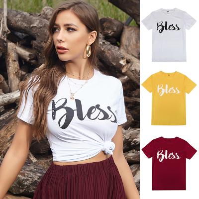 China 2022 Hot Sale QUICK DRY QUICK DRY Women Customized Digital Printed Bless Fashion Casual Blank T-shirt For Summer for sale