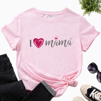 China Wholesale anti-pilling chest 100% cotton anti-pilling 2022 i love mom printing custom logo t-shirt design online for sale