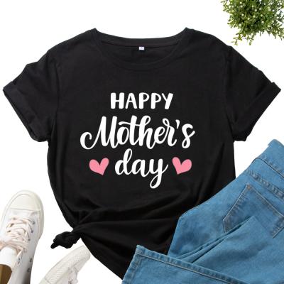 China Anti-pilling Anti-pilling 2022 Hot-selling Women's Letter Happy Mother's Day Short Sleeve T-shirts for sale