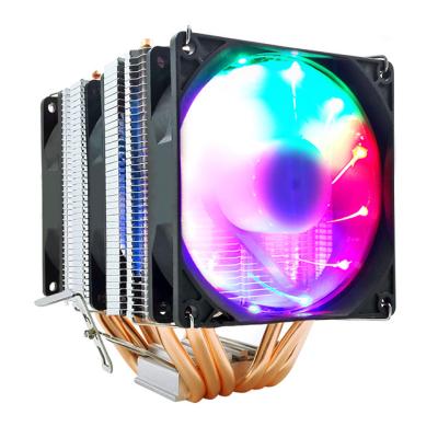 China Quiet Computer Case 6 Heatpipes CPU Cooler 4 Pin RGB PC For Intel LGA 2011 775 1200 1150 1151 1155 X79 X99 AM3 AM4 CPU Fan Heatsink for sale