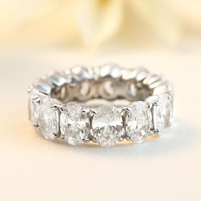 China FASHIONABLE Luxury Ladies Round Cut Zircon Pave Eternity Wedding Rings Anniversary Ring for sale