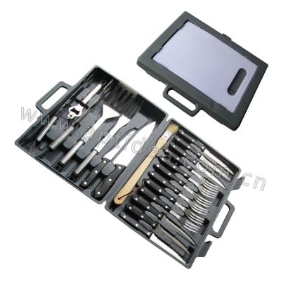 China Wholesale Easily Cleaned Factory Lowest Price BBQ Tool With Steak Knives And Steak Fork Set for sale