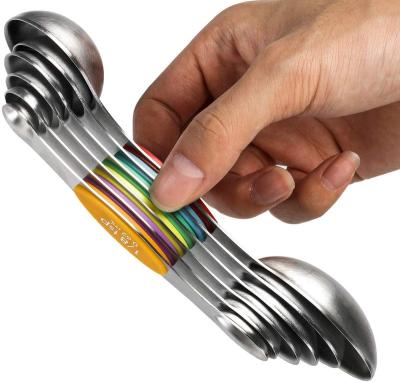 China MD Factory Direct Wholesale Measuring Spoons Set Stainless Steel Metal Kitchen Measuring Tools Set for Cooking Baking for sale