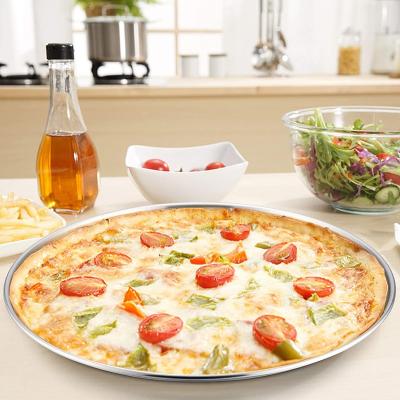 China MD Pizza Pan 14inch 16inch 12inch Set Stainless Steel Pizza Tray Round Plate For Pie Cookie Roasting for sale