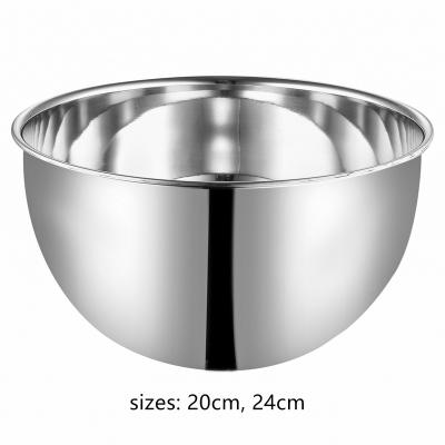 China MD 20cm Stainless Steel Bowl Salad Bowl Deep Metal Bowls Stainless Steel Basin Meal Pre for sale