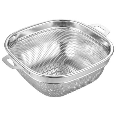 Китай DH Amazon Hot Sales Micro-perforated Stainless Steel Colander-Dishwasher Safe Square Kitchen Colanders All Sizes for Rice Pasta продается