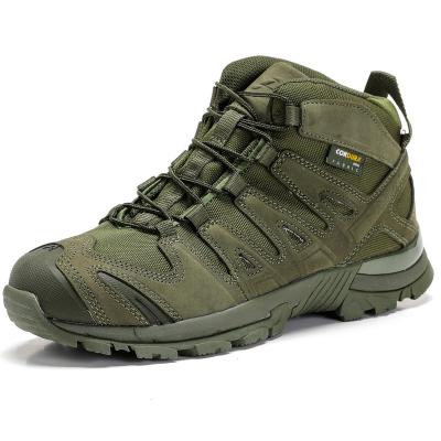 China New Style PU Men's Breathable Comfortable Waterproof Hike Boots Waterproof High Ankle Shoes Army Shoes Boots for sale