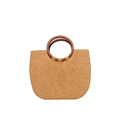 China Cork Tote Beach Bags 2021 Hot Selling Natural Eco-friendly Polyester Fabric Waterproof High Quality Women Summer for sale