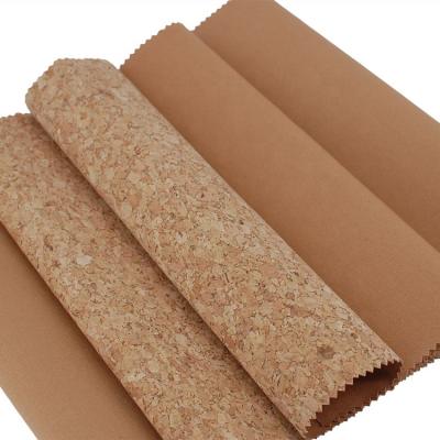 China Designer Natural Vegan Cork Fabric Waterproof Custom Cork Cotton 100% Eco Friendly Leather Backing for sale