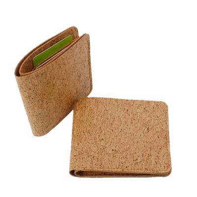 China 2021 Hot Sale Waterproof Minimalist Natural Wallet Eco-friendly Cork Leather Vegan Wallet for sale