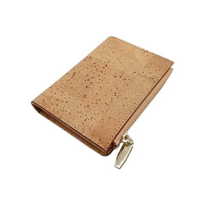 China Custmos Vegan Fabric Pocket Purse Ladies Waterproof Minimalist Slim Bifold Wallet Custom Made Cork Women Wallet for sale