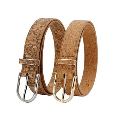 China Goods Customize Belt Cork Fabric Leather Belt Handmade Portugal Cork Design Belt For Women for sale