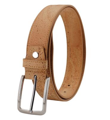 China Both Side All Cork Mens Designer Belts Fashion Belt Buckles Unique Cork Vegan Fabric Leather Leisure for sale