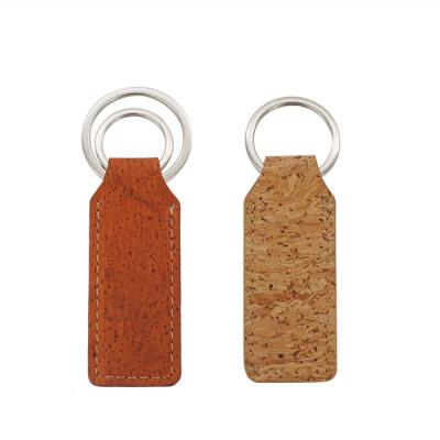 China Wholesale Natural Vegan Natural Cork Key Ring Logo Cork KeyChain Wood Custom Made Eco Friendly for sale