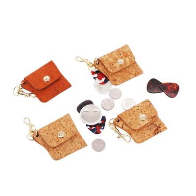 China Wholesale Eco-Friendly Vegan Cork Keychain Bag Dog Airtag Case For Apple Airtag Guitar Pick Bag Coin Purse AirTag Case for sale