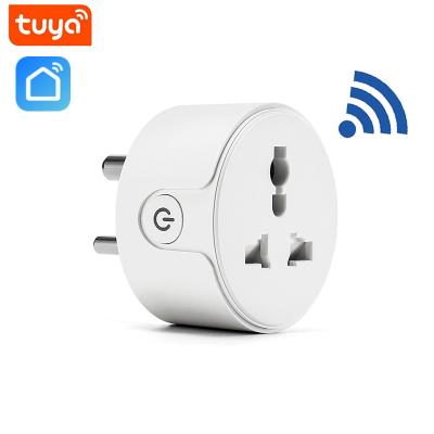 China Factory WiFi Smart Plug 10A Tuya India Residential/Multi-Purpose Direct Wireless Smart Socket With Overload Voice Control for sale