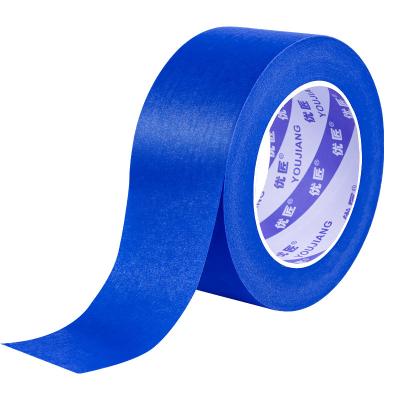 China Strong Acrylic Adhesive Automotive Paint Masking Tape Blue Single Sided 125-145mic for sale