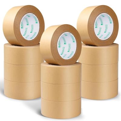 China Customized Logo Waterproof Kraft Paper Packaging Tape Roll With Acrylic Adhesive for sale