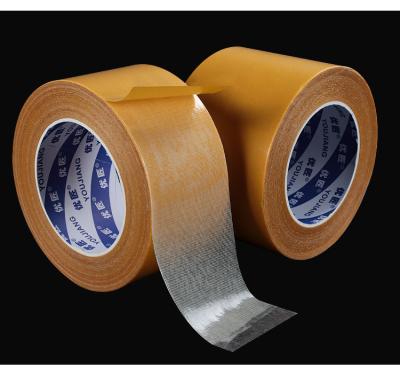 China 50m Cloth Duct Tape Double Sided Cloth Carpet Seam Tape With Hot Melt Adhesive Edge for sale