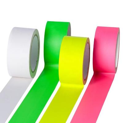 China Polyester Cotton Tintage Backing Heavy Duty Floor Stage Fluorescent Duct Tape And Cloth Tape for sale