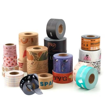 China Custom Colored Eco Friendly Degradable Gummed 3 Inch Printed Parcel Package Kraft Paper Adhesive Tape with Logo for sale