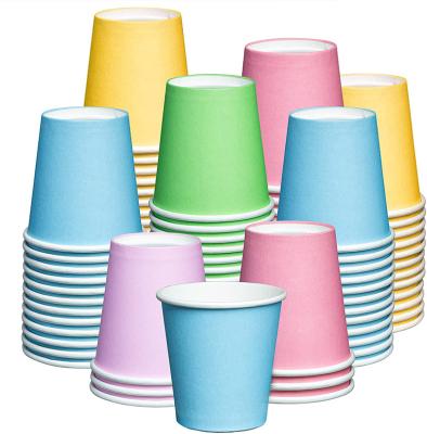 China Reused Materials Small Paper Cups, Disposable Mini Bathroom Mouthwash Cups - Assorted Colors for sale