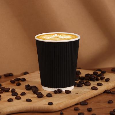 China Disposable Corrugated Corrugated Drinking Cup Recycled Paper Sleeve Insulation Materials Hot Coffee Cup To Go Coffee Paper Cups With Lids for sale