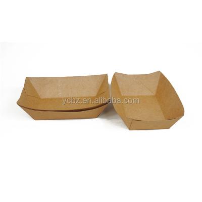 China Disposable Disposable Customized Logo Printed High Quality Kraft Paper Fried Chicken Packaging Trays for sale