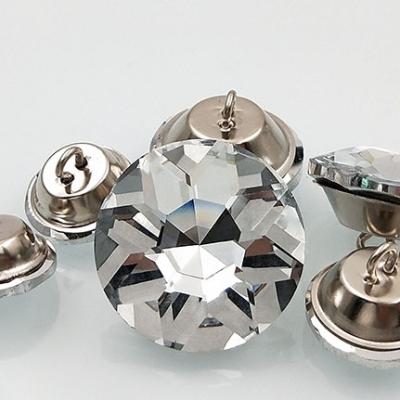 China Fashionable high quality transparent sofa decorative buttons plastic acrylic crystal clothing factory buttons for sale