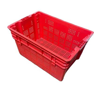 China Recyclable Plastic Milk Crate For Supermarket / Food Grade Custom Design Plastic Mesh Crate For Bread / Tomato Crate For Storage for sale