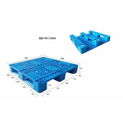 China Industrial Heavy Duty 1000x1000x150 Mm Single Face Warehouse Four Way Entry Single Faced Forklift Pallet 100% Virgin HDPE PP Stackable for sale