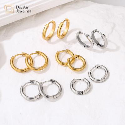 China Small Hoop Earrings Stainless Steel Jewelry Gold Plated For Women Men for sale