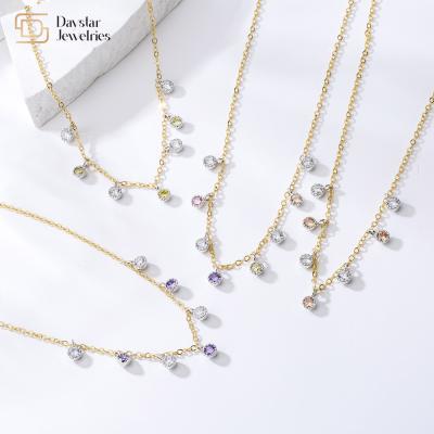 China Diamond Zircon Letter Pendant Necklace Stainless Steel Jewelry DIY Gold Plated for sale