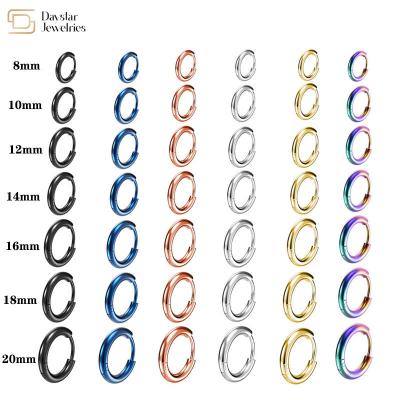 China Titanium Steel Hoop Earrings , Small Round Circle Huggie Earrings Jewelry for sale