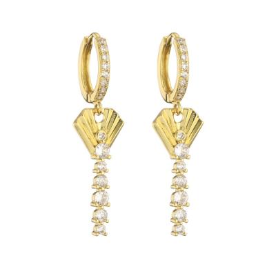 China CZ Gold Crystal Hoop Earrings for sale