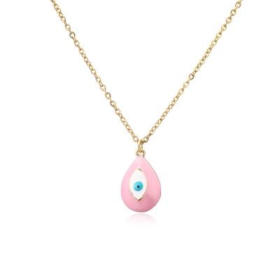 China Turkish 14k Gold Necklace Jewelry Evil Eye Bead Pendant Necklace for sale